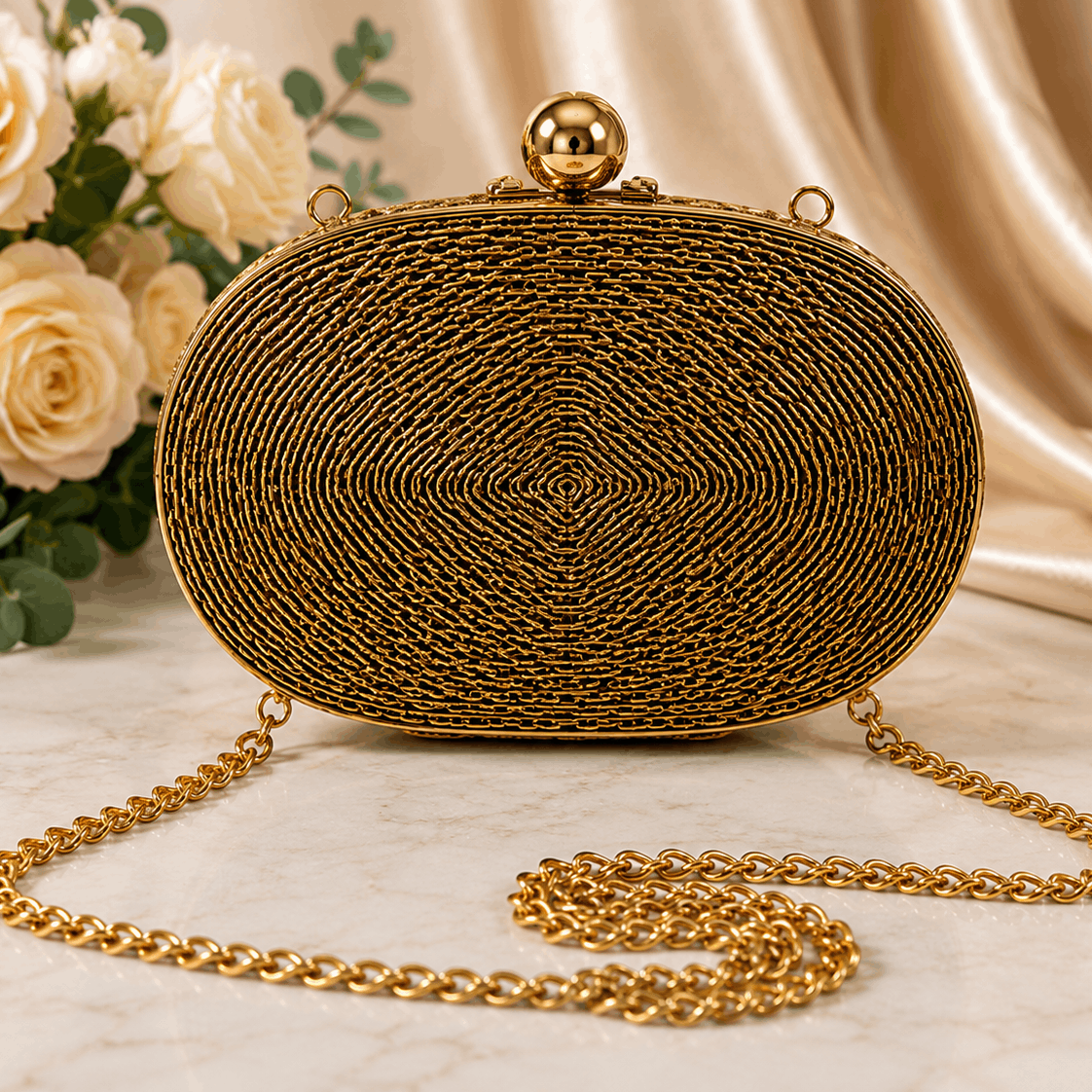 Mini Compact Luxe Brass Clutch
