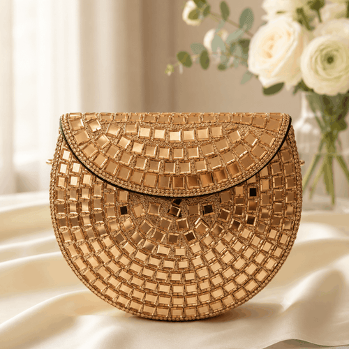 Textured Half Moon Mini Sling Bag