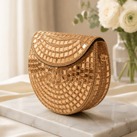 Textured Half Moon Mini Sling Bag