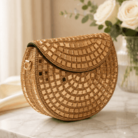 Textured Half Moon Mini Sling Bag