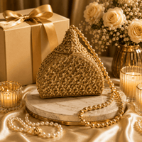 Antique  Golden Metal Clutch