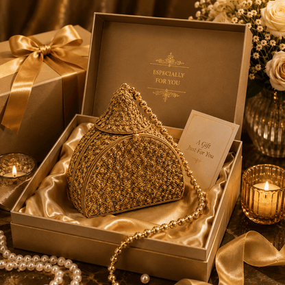 Antique  Golden Metal Clutch
