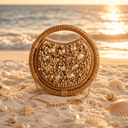 Embellished Half Moon Clutch Bag