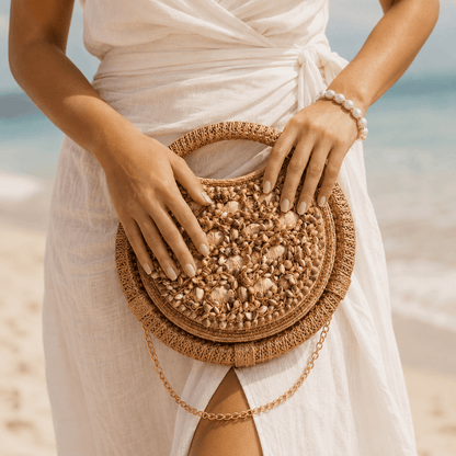Embellished Half Moon Clutch Bag