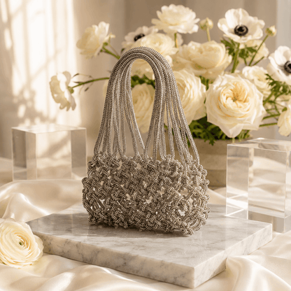 Designser Network Beaded Potli Bag | Silver