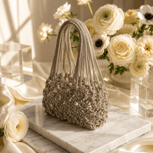 Designser Network Beaded Potli Bag | Silver