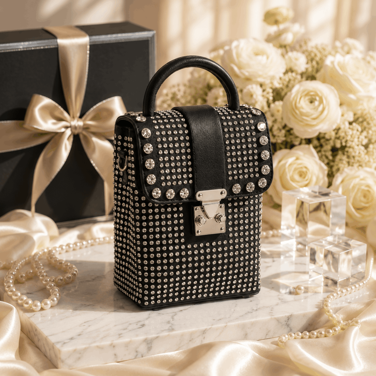 Glamorous Rhinestone Studded Handbag