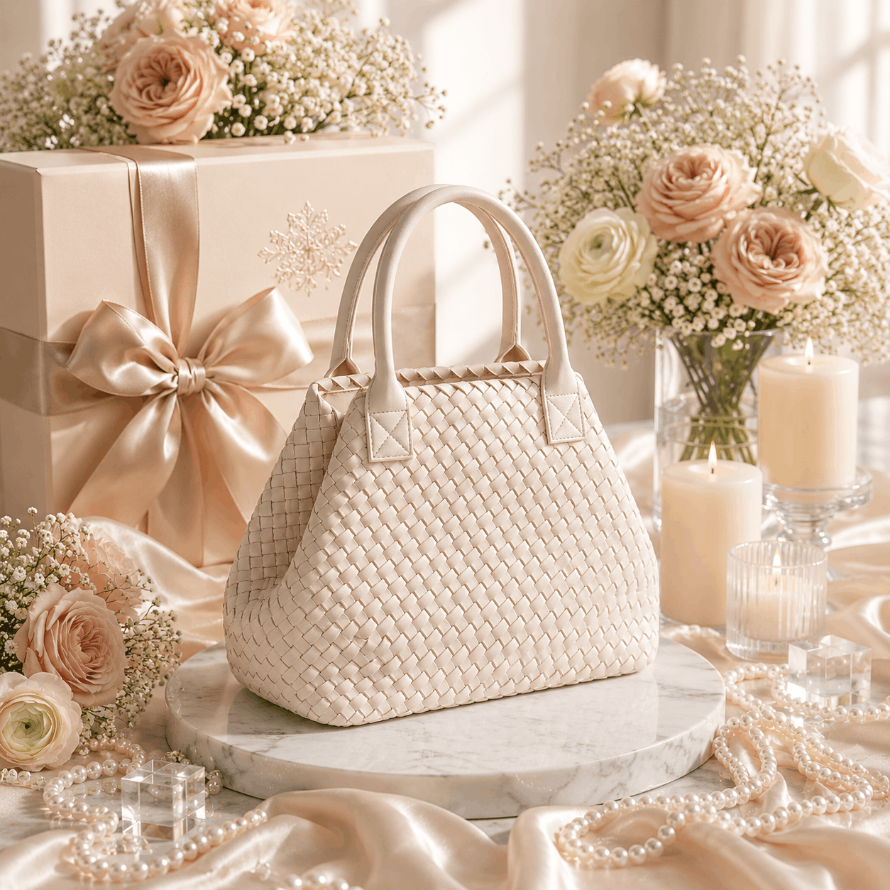 Woven Bott Vene Dupe Bag