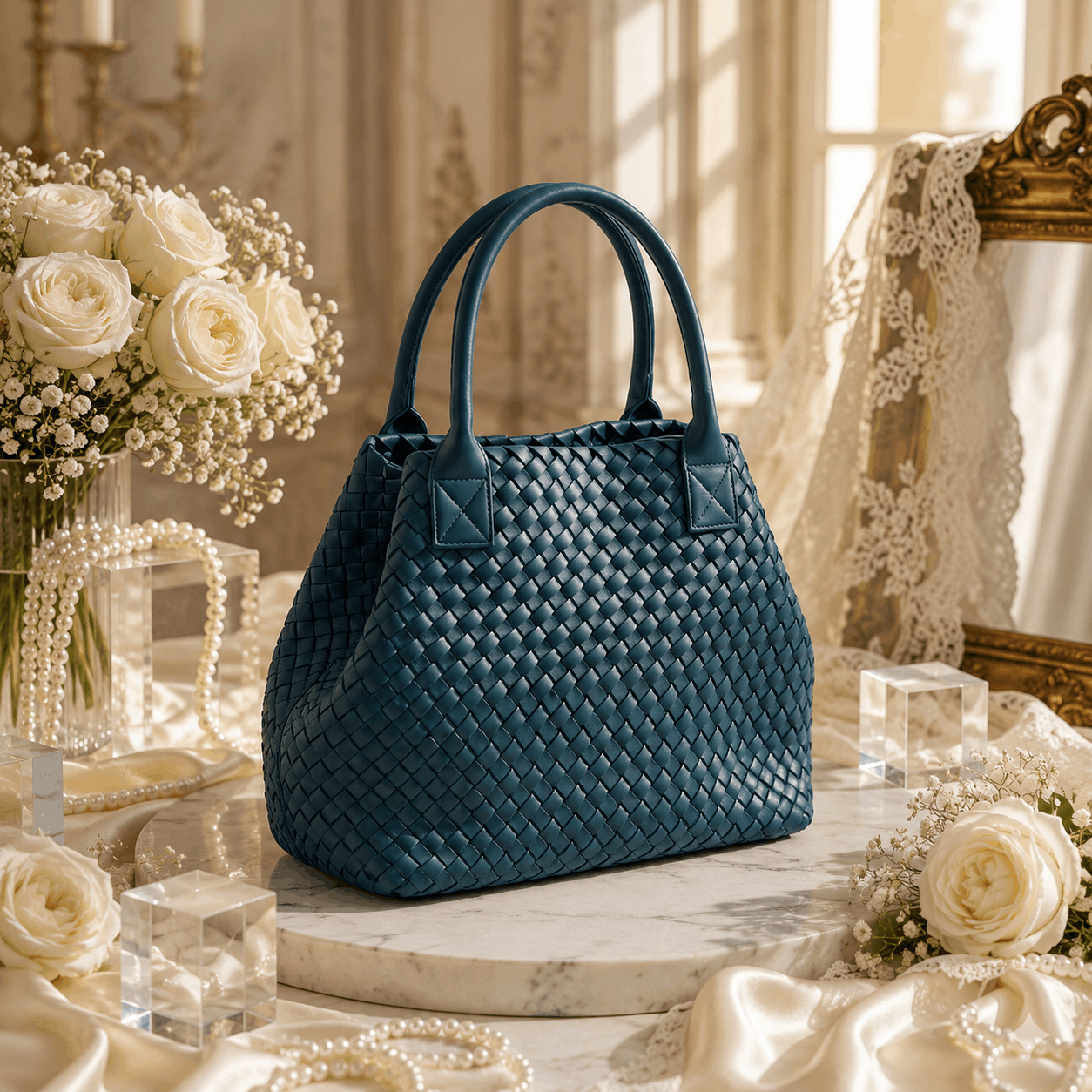 Woven Bott Vene Dupe Bag