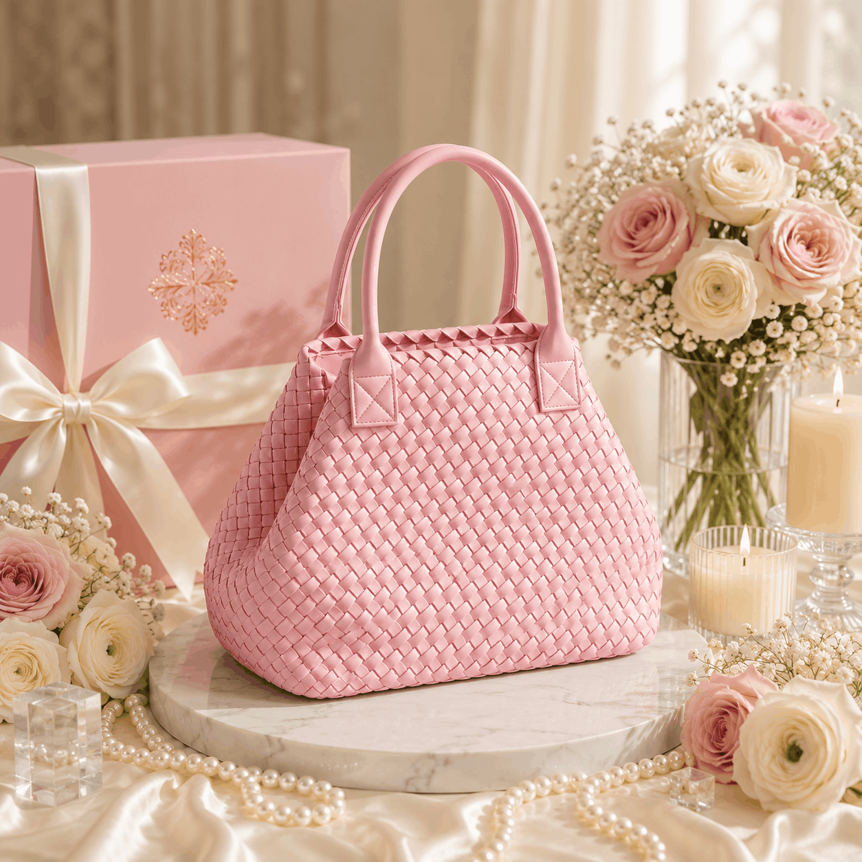 Woven Bott Vene Dupe Bag