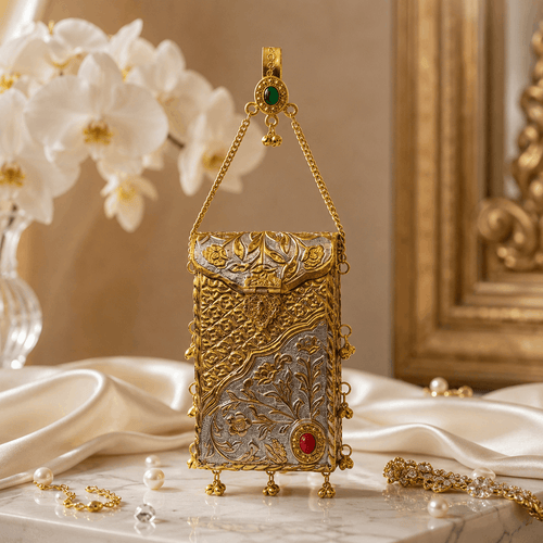 Gold Brass Mobile Waist Clutch