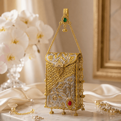 Gold Brass Mobile Waist Clutch