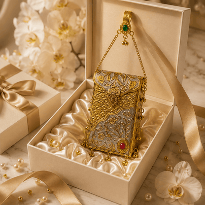 Gold Brass Mobile Waist Clutch