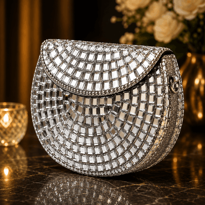 Textured Half Moon Mini Sling Bag