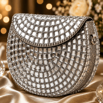 Textured Half Moon Mini Sling Bag