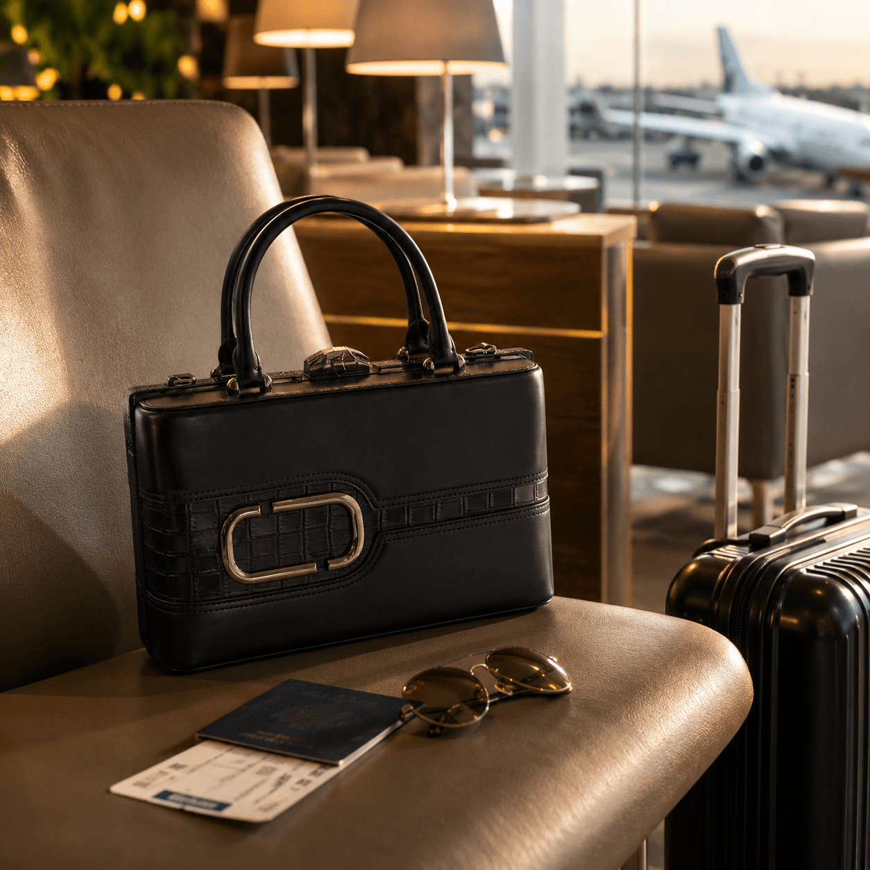 Exclusive Faux Leather Medium Handbag
