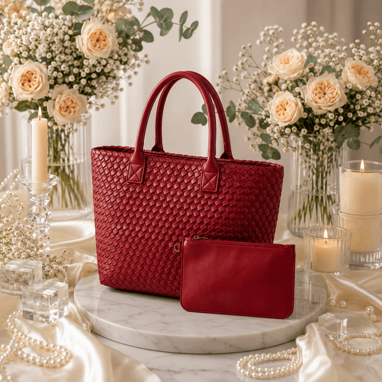 Woven Bott Vene Dupe Bag