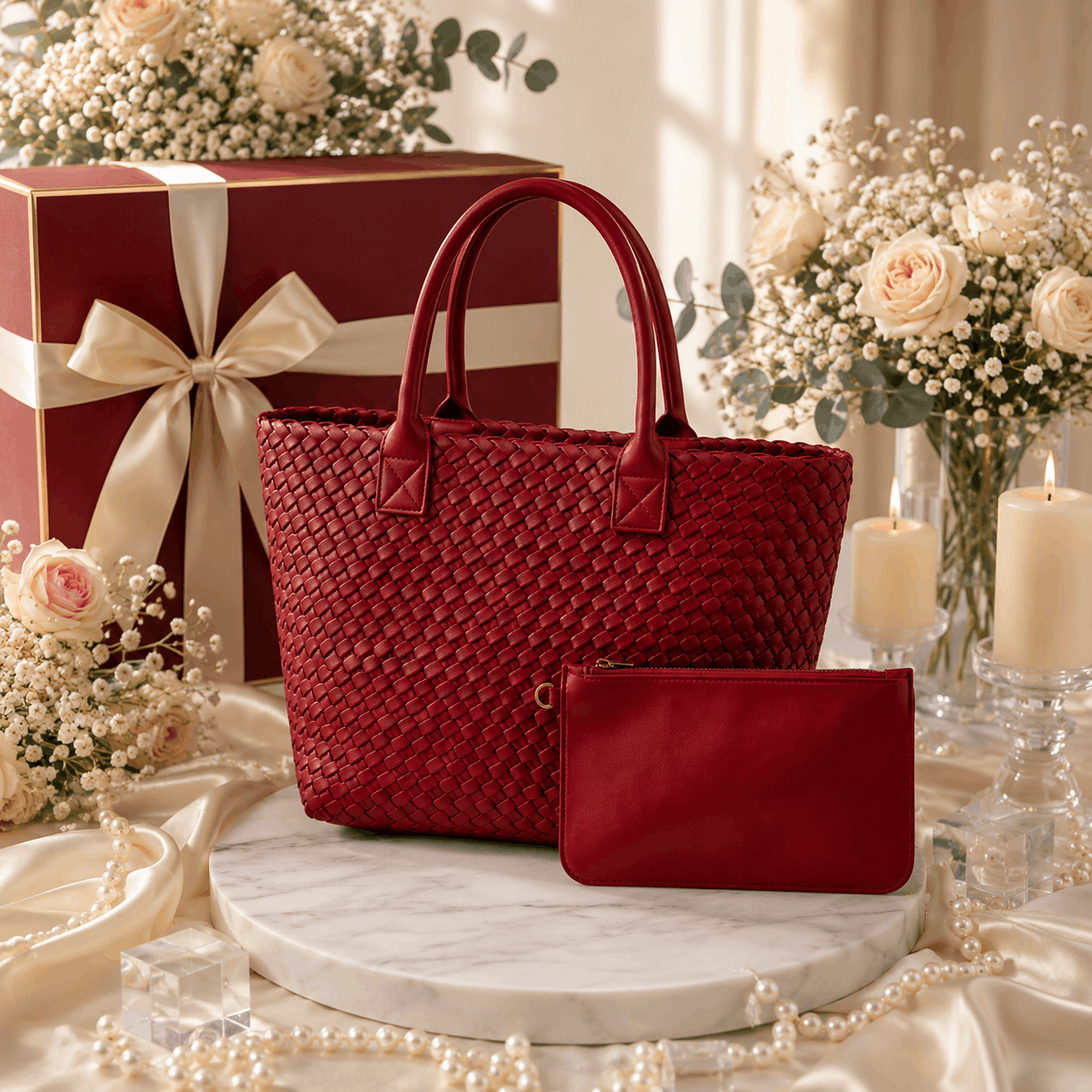 Woven Bott Vene Dupe Bag