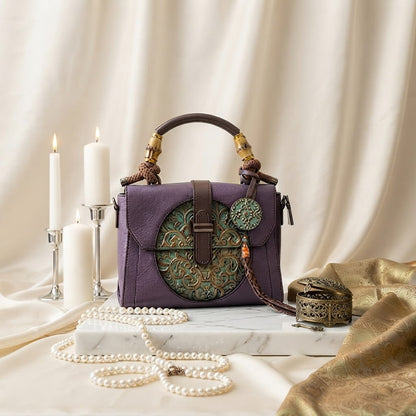 Luxuary Faux Leather Chinese Medium Handbag