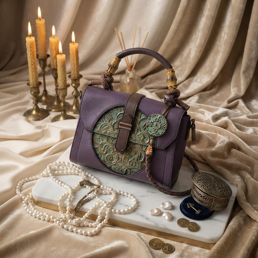 Luxuary Faux Leather Chinese Medium Handbag