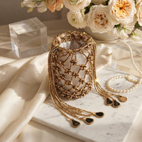 Network Beaded Clutch With Tessels