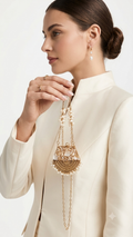 Embellished Pearl Half Moon Mini Clutch