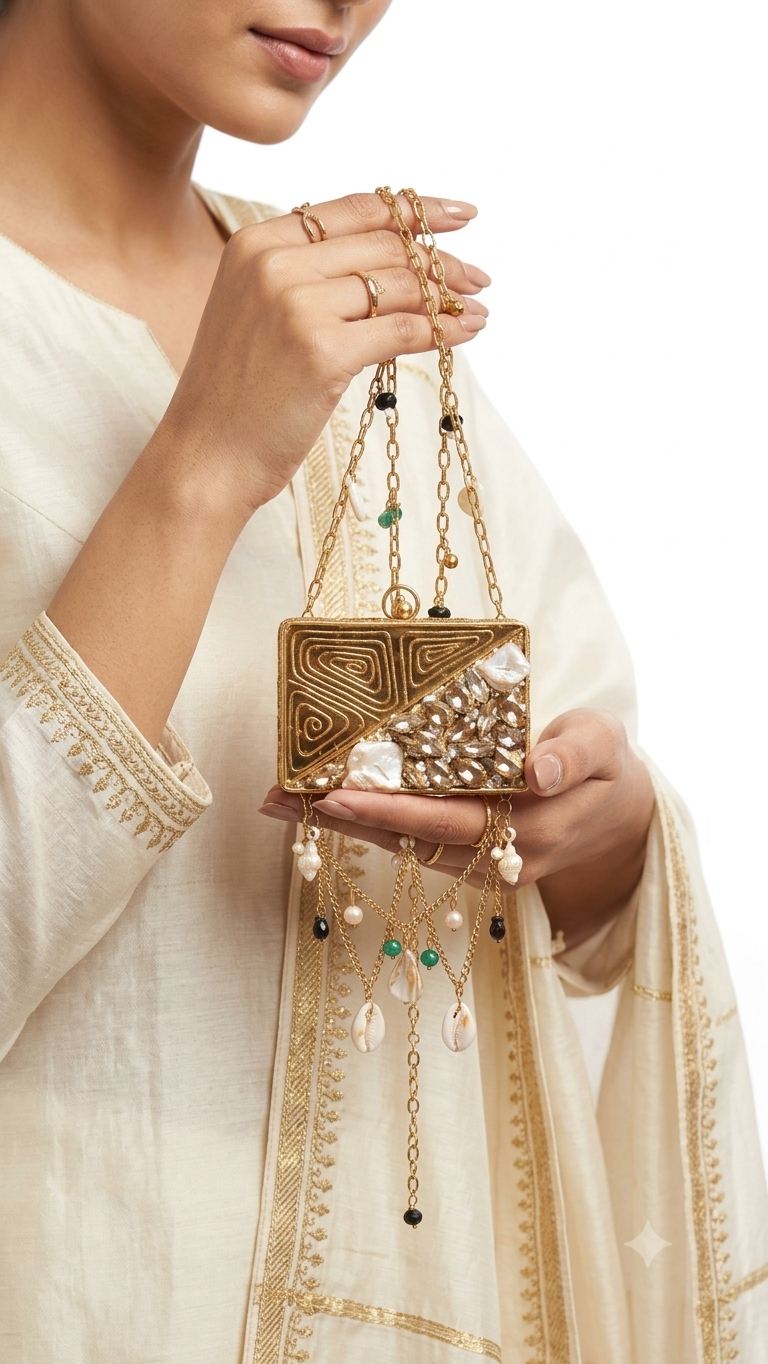 Royal Rectangular Mini Metal Clutch